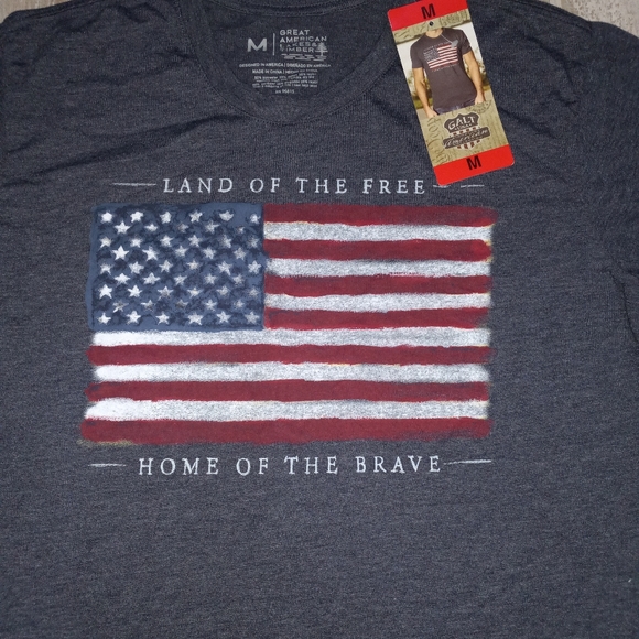 NWT Mens Navy Blue American Flag Liberty Great American Lakes & Timer Shirt M - Picture 3 of 3